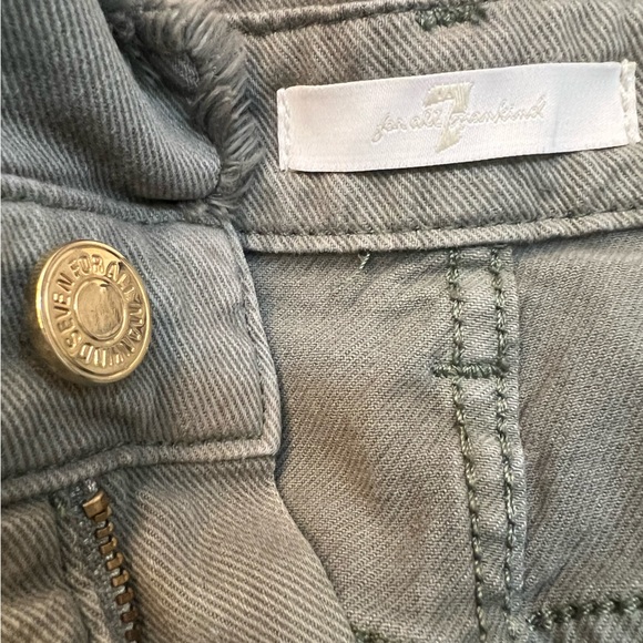 7 FOR ALL MANKIND High Waisted Skinny Jeans with waist strap - Green Size 29 - Picture 4 of 6